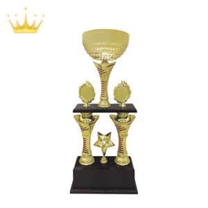 ถ้วยถ้วยรางวัลโลหะ2เสาสุดพิเศษแบบอิตาลีถ้วยครึ่งถ้วยพร้อมดาวสีทองและเคลือบสีแดงสลักดีไซน์แกะสลัก - Product Image 1