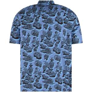 Vacances sur mesure unisexe partout imprimé bouton vers le haut à manches courtes chemise hawaïenne coton plage T-shirts pour les hommes - Product Image 2