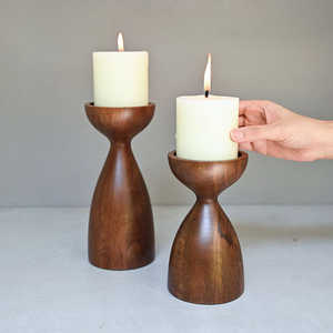 Best Finish Wooden <b>Candle</b> <b>Stand</b> for Home Decorative Customizable for Christmas Occasions Latest Design with Wood Tabletop - Product Image 3