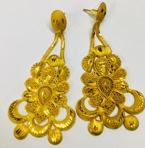 Bijoux en plaqué or 18 carats faits à la main de style vintage européen amérique boucles d'oreilles pour femmes zircon pierre principale perle terne pour cadeau - Product Image 3