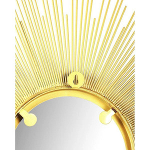 Gold Handcrafted <b>Large</b> Wall Mirror Luxury Modern Antique Round <b>Framed</b> for Home Decor Bathroom Usage Made of Glass Metal - Product Image 3