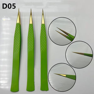 Pinzas Profesionales Premium de Acero Inoxidable con Punta de Diamante Antimagnéticas para Extensión de Pestañas, Diseño de Punta Suave y Mango Antideslizante - Product Image 4