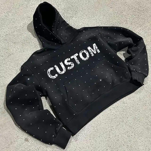 Sudadera con Capucha Extra Grande de 580 Gramos del Fabricante de Ropa, Estilo Urbano, Corte Cuadrado, Manga Bordada Desgastada, 100% Algodón - Product Image 1