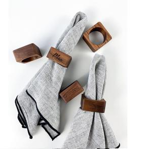 Handcrafted Eco-Friendly Wooden Napkin Ring with Brass Inlay Modern Design Customizable Luxury <b>Table</b> <b>Decor</b> for Weddings <b>Parties</b> - Product Image 6