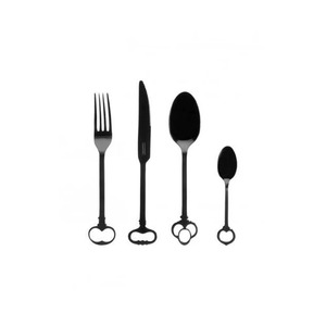 Cubiertos de acero inoxidable Ideal para cocina, mesa, café, hogar, cubiertos con acabado Chapado en Color plateado, juego de mango de diseño de lujo de 5 - Product Image 3