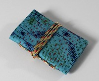 Carnet recyclé bleu ciel, 48 feuilles, petit format, couverture rigide, reliure cousue, avec détails imprimés sur tissu, joliment imprimé