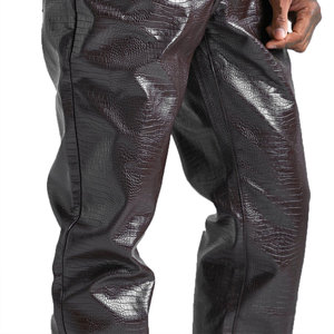 กางเกงหนังสำหรับผู้ชายกางเกงหนังลำลองสำหรับผู้ชายผลิตตามแบบใหม่2023 - Product Image 5