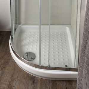 Cabine de douche arrondie Lima 80x80 cm, parois en verre semi-circulaires transparentes de 4 mm - Product Image 3