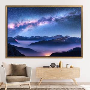 Above Clouds Printed <b>Canvas</b>: Cosmic Sky <b>Canvas</b> Artwork,1P:Gold <b>Framed</b> - Product Image 1