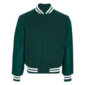 Men's High Quality Premium Customized Eco-Friendly Letterman Body Jacket Wool Versatile Winter Wear with <b>Covered</b> <b>Button</b> Closure - Product Image 1