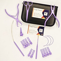 Kit d'outils professionnels pour extensions de cheveux Somofy Enterprises, pinces en acier inoxydable de haute qualité, durables, logo couleur personnalisé