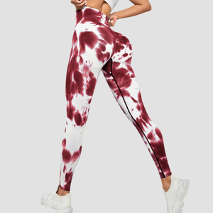 Conjuntos de Yoga sin costuras para mujer, conjunto de ropa de gimnasio con tinte de corbata, mallas de cintura alta para entrenamiento, mallas deportivas con tinte deportivo para mujer - Product Image 3