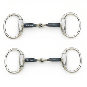 Offre Spéciale vente en gros mèches de cheval en acier inoxydable bleu Eggbutt anneau rond en poids moyen équipement de cheval de haute qualité - Product Image 6