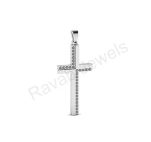 2025 calidad superior personalizada 17x34mm joyería de Cruz fina religiosa de moda con clase al por mayor joyería de circón Cruz colgante fino - Product Image 5