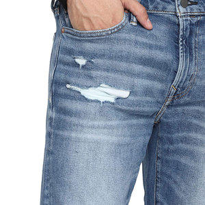 Vaqueros rasgados ajustados y ligeros con estilo para hombre, detalles desgastados con cómodas piernas cónicas, estilo informal - Product Image 6