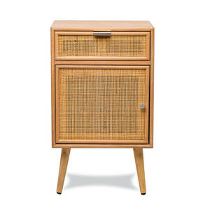 Gleeson ชุดนอนหวายธรรมชาติ1ประตู, ลิ้นชัก1ลิ้นชักทันสมัยสไตล์มินิมอลแบบยุโรปโบราณพับเก็บได้สำหรับใช้ในโรงพยาบาล - Product Image 2