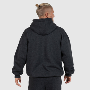 Pull à capuche pour hommes de luxe en gros Coton épais surdimensionné Molleton gaufré Impression bouffée basique coton mélangé - Product Image 2