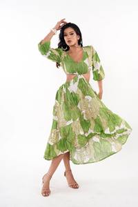 High Quality Modern Womens Printed Georgette Summer Beach Wear <b>Dress</b> Printed Georgette Beach <b>Dress</b> - Product Image 3