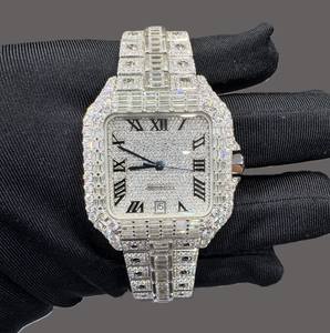 Montre de luxe pour homme Iceout Mouvement Miyota Moissanite Coupe brillante carrée Diamant Boîtier en acier inoxydable Mécanique Analogique Verre - Product Image 1