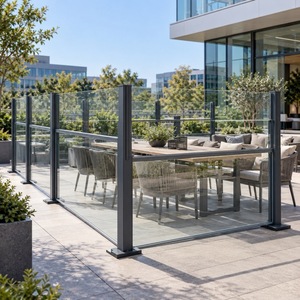 WISE COMPANY Customized Colour Aluminum Frame Glass Wind Barrier Weather Resistant Eco-Friendly Powder Coated Outdoor Deck - Product Image 3