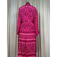 Robe de plage vintage chic bohème pour femme en soie de sari recyclée, tenue de villégiature, kimono de style gypsy, tenue décontractée, maillot de bain, col en V, 3/4