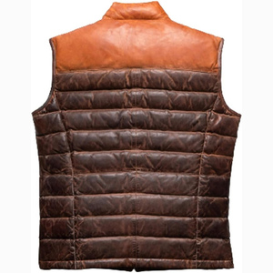 เสื้อกั๊ก2025ขนแกะสำหรับผู้ชายเสื้อกั๊กแบบมีแถบสีแทนและน้ำตาล - Product Image 5