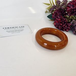 Brown Natural Amber <b>Bracelet</b>, Natural Amber <b>Bangle</b> from Poland, small size diameter, 54 mm - Product Image 1
