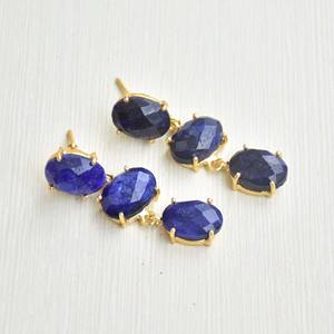 Lapis Lazuli Gemstone Women Wedding Jewelry 925 Sterling <b>Silver</b> Blue 3 Stone Fashion Jewelry Earrings - Product Image 2