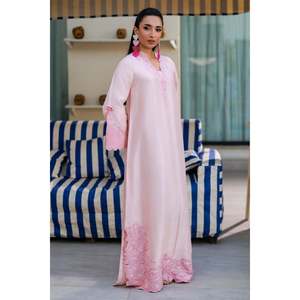 Plus-Size Casual Cotton <b>Kaftan</b> for Women-Solid Pattern with Lining <b>Summer</b> Day Wear - Product Image 5