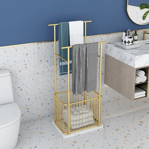Estante de Esquina para Baño Moderno KPT68003, Estructura de Hierro con Superficie de Madera para Hoteles, Organizador de Ducha - Product Image 2