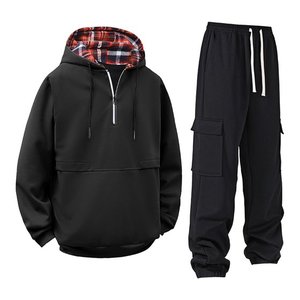 Ensembles de survêtements pour hommes 2 pièces tenues de jogging athlétiques tenues décontractées pour hommes sweats à capuche zippés et pantalons de survêtement - Product Image 4
