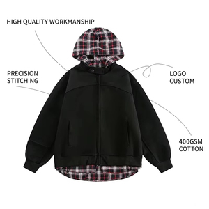 เสื้อฮู้ดดี้เฟรนช์เทอร์รี่ 500GSM ผ้าหนา 100% คอตตอน ทรงโอเวอร์ไซส์ ล้างสีแบบแอซิดวอช สไตล์สตรีทแวร์สำหรับฤดูหนาว  รับสกรีนโลโก้ มีซับใน สำหรับผู้ชาย - Product Image 2