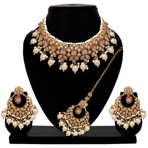 Flower Delight Reverse AD Stone Patti Gargantilla Set - Product Image 1