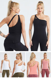 Camisetas sin mangas de entrenamiento de gimnasio de verano informales para mujer, Jersey de talla grande, tela suave acanalada con cuello redondo para correr - Product Image 5