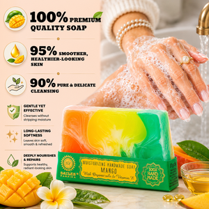 Moisturizing Mango Handmade Natural Soap Gentle Artisan Bar Soap for Soft Smooth Healthy Skin Tropical Daily <b>Bath</b> Soap - Product Image 2