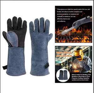 Guantes de soldadura resistentes para trabajos exigentes Guantes de soldadura de cuero con palma resistente al calor - Product Image 5