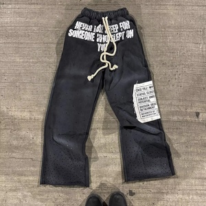 Conjunto Deportivo de Dos Piezas con Capucha, Estilo Vintage, Lavado Ácido, Transpirable, con Pedrería, Ropa de Calle, 100% Algodón Estampado - Product Image 6