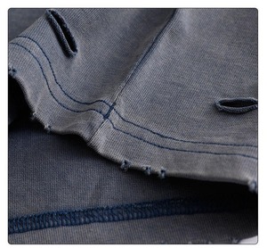 Camiseta lavada con ácido con logotipo personalizado para hombre, camiseta de gran tamaño lisa en blanco de peso pesado desgastado, Camiseta de algodón 100% para hombre - Product Image 3