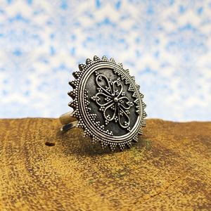 Anillo de Plata de Ley 925 hecho a mano, anillo de plata bohemio, artículo de regalo de la familia real Tribal, joyería, anillo ajustable oxidado, compra a granel - Product Image 3