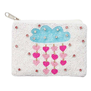 Pochette à monnaie de broderie à la main de perles de graine de nouveau design élégant avec mini sac à fermeture éclair et multicolore avec choix personnalisé - Product Image 4