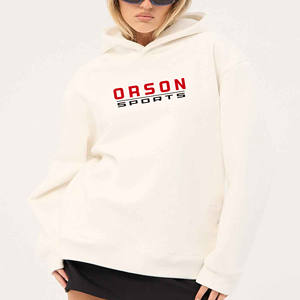 Nouvel Arrivage Sweat à Capuche Oversize 100% Coton pour Femme, Style Streetwear, Tissu Épais, Manches Longues, Épaules Tombantes, Impression Frontale, Automne - Product Image 5
