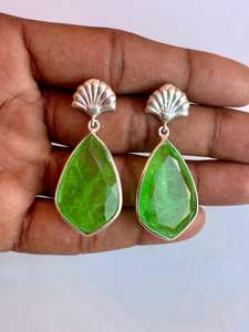 Pendiente de Plata de Ley 925 con piedras preciosas de Peridoto, hermoso y elegante, nuevo diseño, pendiente de plata, joyería para mujer - Product Image 3