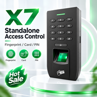 Kontrol Akses Sidik Jari Kartu RFID PIN Pengontrol Pintu dengan Output Wiegand dan Tombol Keluar untuk Masuk Gudang