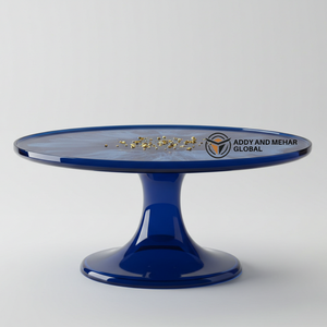 แท่นวางเค้กเรซิ่นทำด้วยมือสีน้ำเงินมีสไตล์สำหรับของหวานและของตกแต่ง - Product Image 1