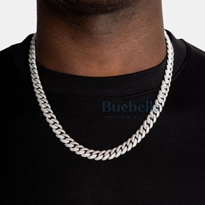 Recién llegado, collar de cadena cubana con moissanita de 8,5mm para hombre con oro blanco de 14K VVS Diamond Tester Pass Elite Jewelry - Product Image 1
