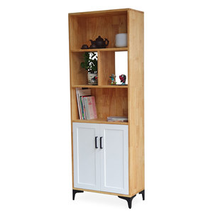 Modern Luxury Design Living Room Display Cabinet Wooden 60x30x170cm Glass Iron Legs Extendable <b>Storage</b> 5+ Compartments Indoor - Product Image 1