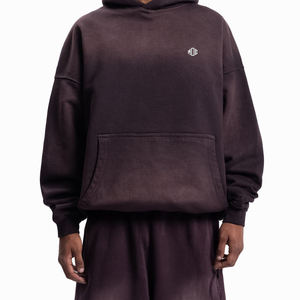 Sudaderas con Capucha Extra Grandes de Estilo Vintage para Hombre, Lavadas, de Algodón Grueso, Estilo Urbano, con Logotipo Personalizado, Fabricante OEM - Product Image 1