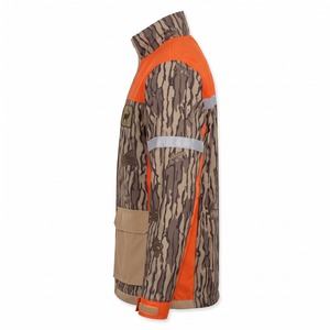 Chaqueta Cortavientos de Camuflaje Personalizada para Caza y Safari, Camuflaje Tipo Corteza de Árbol, Cuello Alto, Poliéster con Textura de Piel de Durazno, Parche Bordado - Product Image 5
