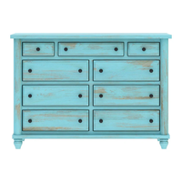 Armoire extensible moderne en bois massif avec tiroirs de rangement, 5 designs personnalisés avec couleur bleu ciel