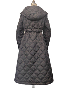 Chaqueta Acolchada Larga con Capucha Estilo Vintage para Mujer, Chaqueta Cortavientos Ligera con Relleno de Burbujas, Abrigo Cálido de Moda - Product Image 2